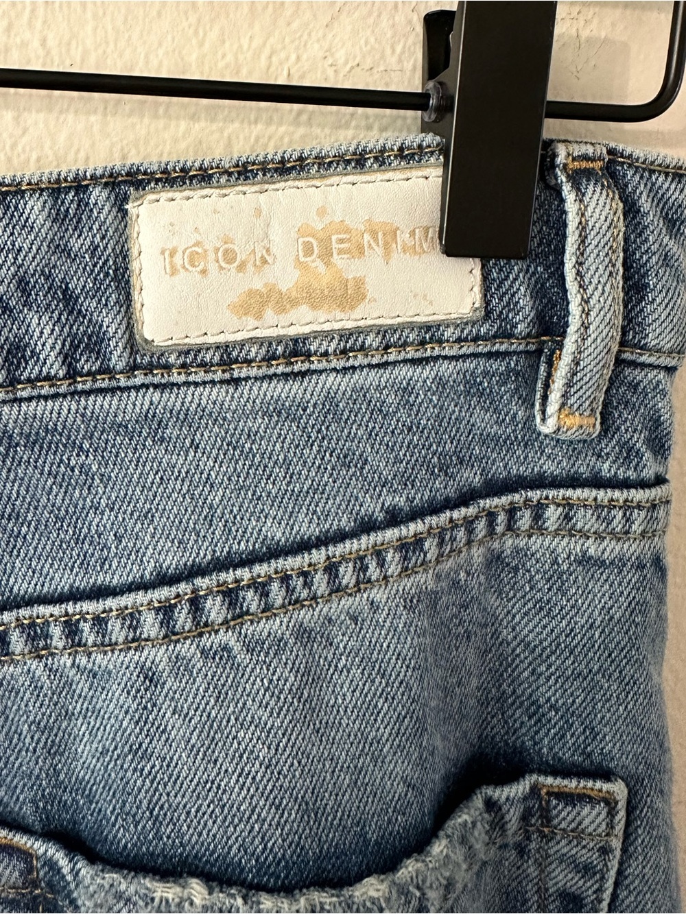Icon Denim Mid Rise Wide Leg Cuffed Kiki Jean in Smoke Blue - Picture 4 of 5